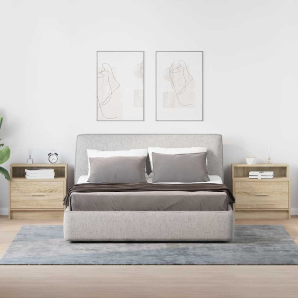 Mesas de cabeceira com gaveta 2 pcs 51x31x47 cm carvalho sonoma M 3