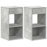 Mesas de cabeceira c/ gaveta 2pcs 35x34x66.5cm cinzento cimento 2