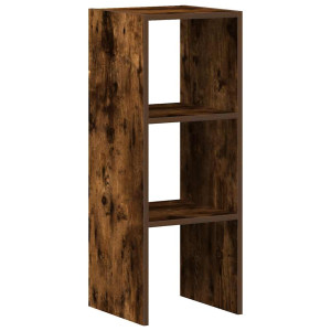 Librería apilable madera contrachapada roble ahumado 30x30x80cm H