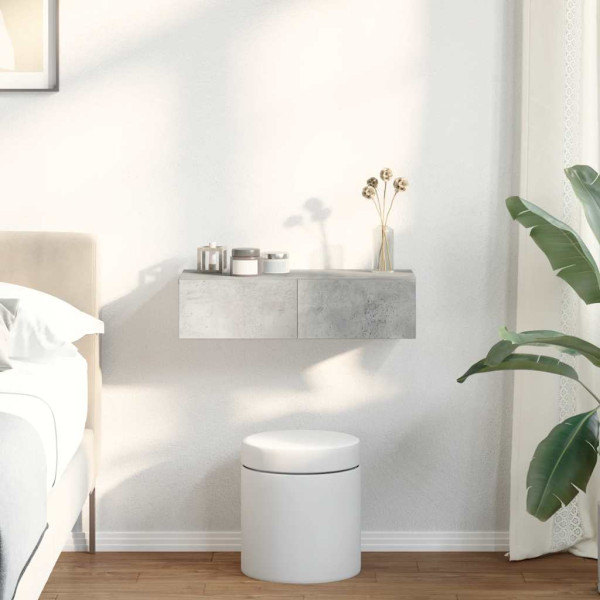 Estante de pared con cajones madera contrachapada gris hormigón M 3