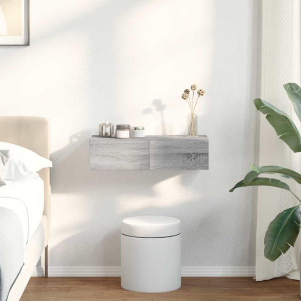 Estante de pared con cajones madera contrachapada roble ahumado M 3