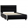 Estrutura de cama com LED 100x200 cm couro artificial preto 3