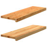 Soleiras da janela 2 pcs 80x25x2 cm carvalho castanho-claro 1