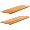 Soleiras da janela 2 pcs 140x40x2 cm carvalho castanho-claro 1