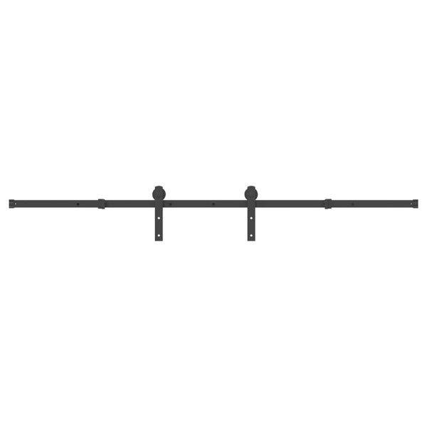 Kit de ferragens para porta deslizante 213.5 cm aço preto M 2