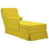 Chaise longue respaldo reposabrazos derecho terciopelo amarillo 1