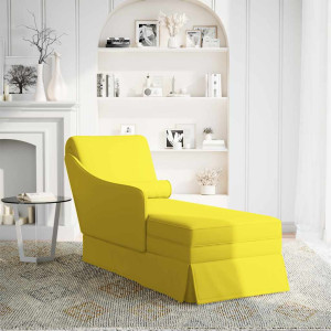 Chaise longue respaldo reposabrazos derecho terciopelo amarillo H