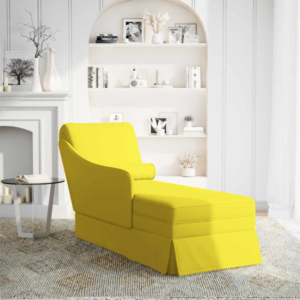 Chaise longue respaldo reposabrazos derecho terciopelo amarillo M 2