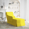 Chaise-longue com almofada e apoio braço direito veludo amarelo 2