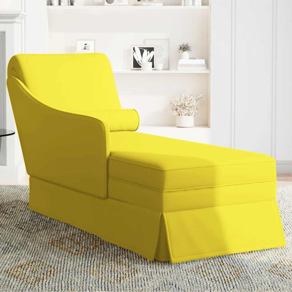 Chaise longue respaldo reposabrazos derecho terciopelo amarillo M 3