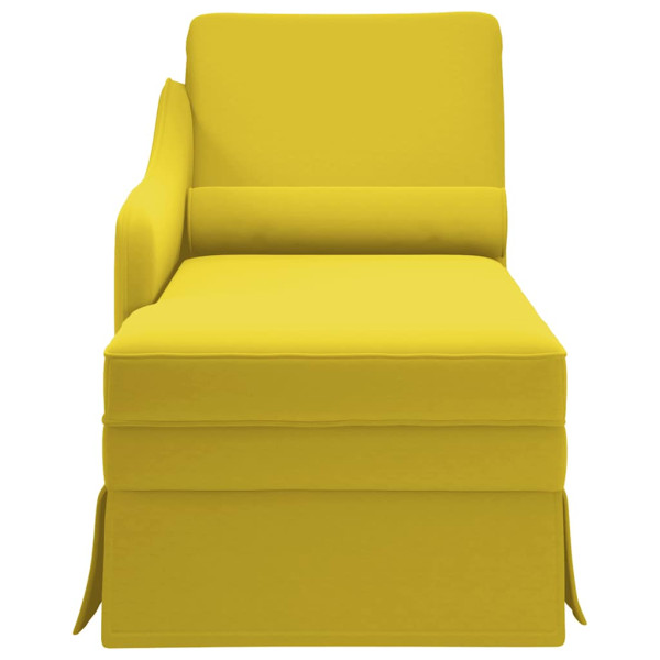 Chaise longue respaldo reposabrazos derecho terciopelo amarillo M 4
