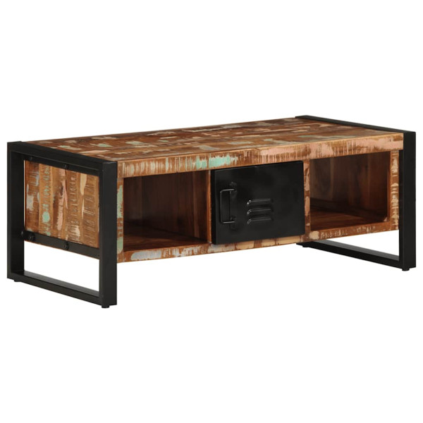 Mesa de centro multicor 90x50x36 cm madeira maciça recuperada M 2