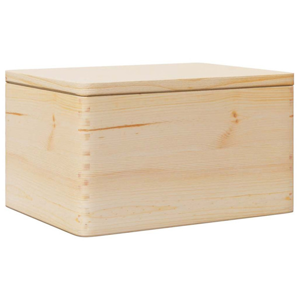 Caja de madera con tapa madera maciza de pino 40x30x23 cm M 2