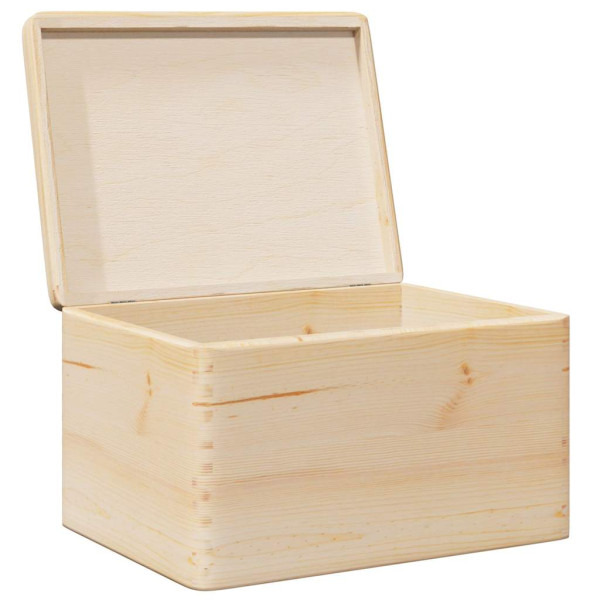 Caja de madera con tapa madera maciza de pino 40x30x23 cm M 5