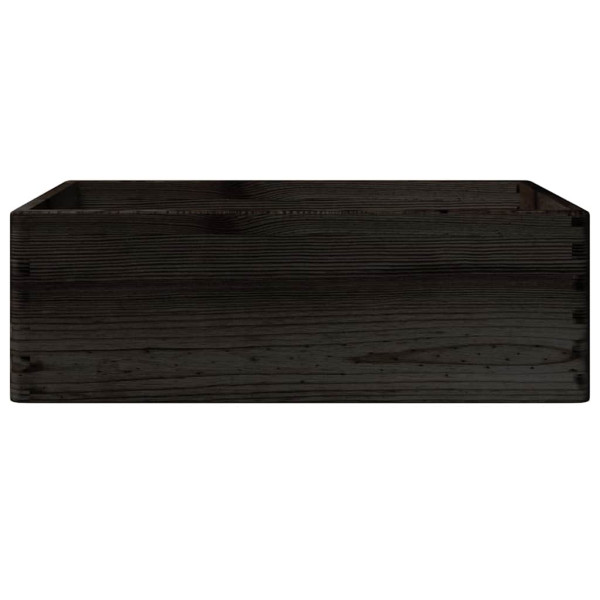 Caja de madera con asas madera maciza pino negra 40x30x13 cm M 4