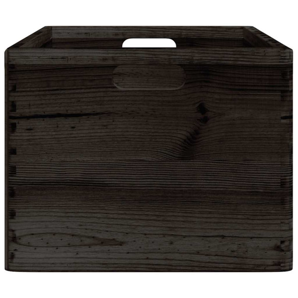 Caja de madera con asas madera maciza pino negra 40x30x23 cm M 5