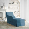 Chaise longue respaldo reposabrazos derecho terciopelo azul 2