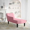 Chaise-longue com apoio de braço direito veludo rosa 2