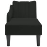 Chaise longue con reposabrazos derecho terciopelo negro 4