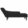 Chaise longue con reposabrazos derecho terciopelo negro 5