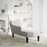 Chaise longue con reposabrazos derecho tela gris nube 2