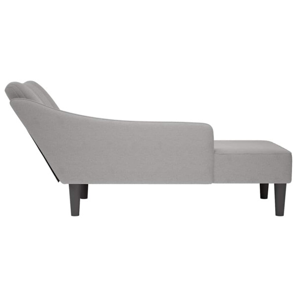 Chaise longue con reposabrazos derecho tela gris nube M 5
