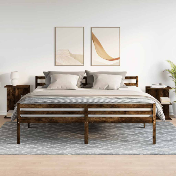 Mesita noche 2 uds madera ingeniería roble ahumado 46.5x29x61cm M 3