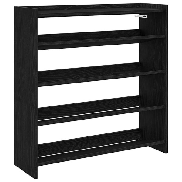 Mueble zapatero madera contrachapada negro 80x25x81 cm M 2