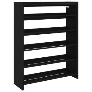 Mueble zapatero madera contrachapada negro 80x25x100 cm H