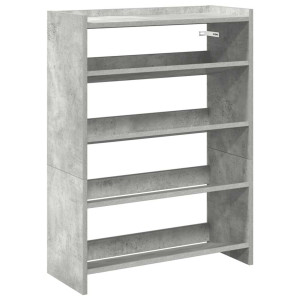 Mueble zapatero madera contrachapada gris hormigón 80x25x61.5cm H