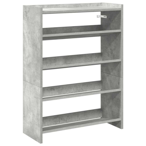 Mueble zapatero madera contrachapada gris hormigón 80x25x61.5cm M 2