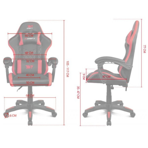 Silla gaming drift dr35 negra - fucsia M 6