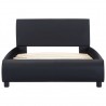 Estructura de cama con LED cuero sintético negro 100x200 cm 4
