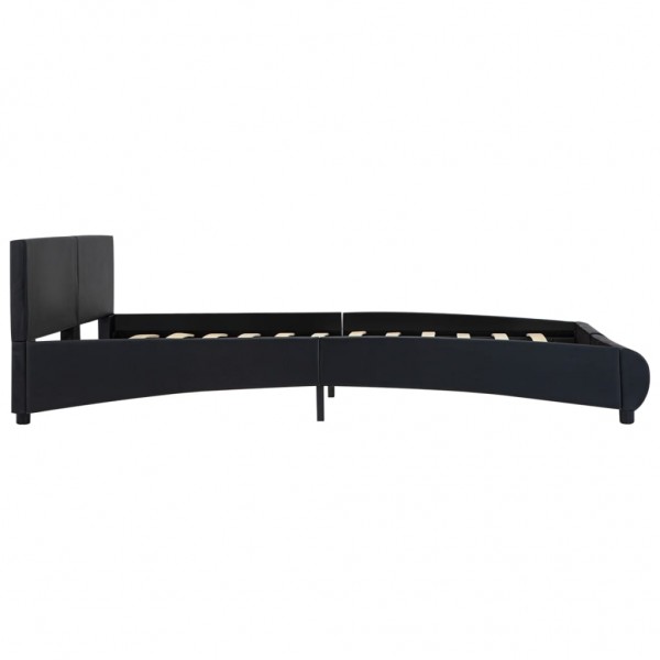 Estructura de cama con LED cuero sintético negro 160x200 cm M 5