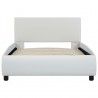 Estructura cama con LED cuero sintético blanco 100x200 cm 4