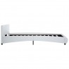Estructura de cama con LED cuero sintético blanco 140x200 cm 5