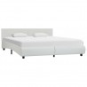 Estrutura de cama c/ LEDs couro artificial 180x200 cm branco 2