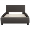 Estructura de cama con LED cuero sintético gris 100x200 cm 4