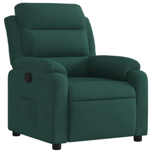 Sillón reclinable de terciopelo verde oscuro H