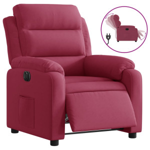 Sillón reclinable eléctrico de terciopelo rojo tinto H