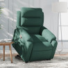 Sillón reclinable elevable terciopelo verde oscuro 1