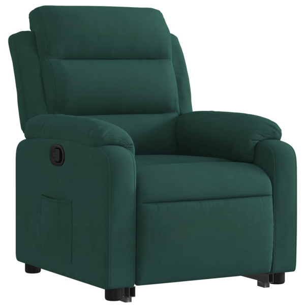 Sillón reclinable elevable terciopelo verde oscuro M 3