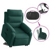 Sillón reclinable elevable terciopelo verde oscuro 5