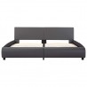 Estructura de cama con LED de cuero sintético gris 180x200 cm 4