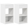 Mesas de cabeceira com gaveta 2 pcs 35x34x66.5 cm branco 2
