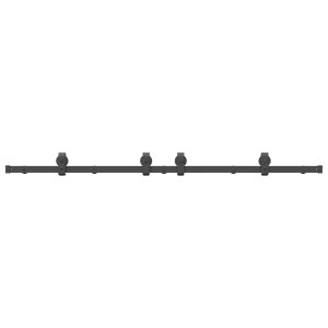 Kit de herrajes para puertas correderas acero negro 183 cm H