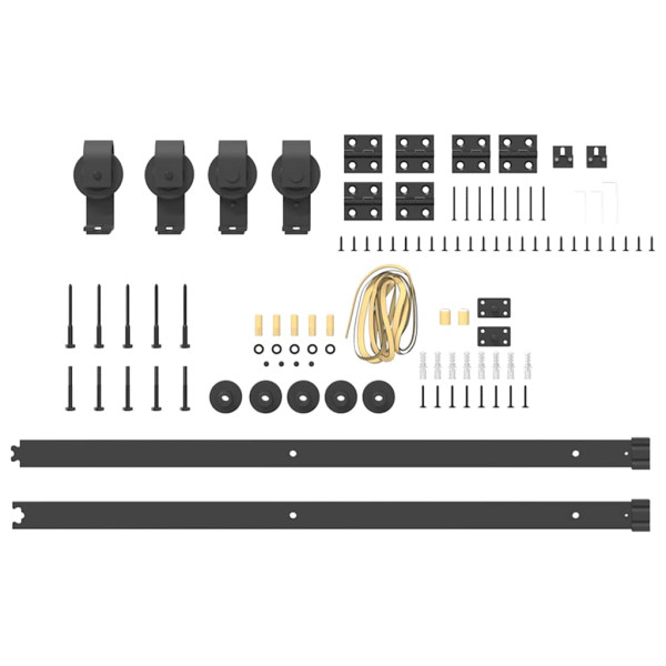 Kit de herrajes para puertas correderas acero negro 183 cm M 5