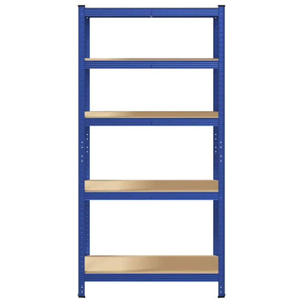 VidaXL 5-Layer Storage Shelf Blue Steel&Madeira de engenharia M 4