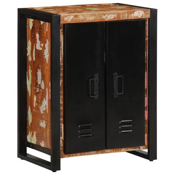 Aparador madera maciza reciclada multicolor 55x35x70 cm M 4