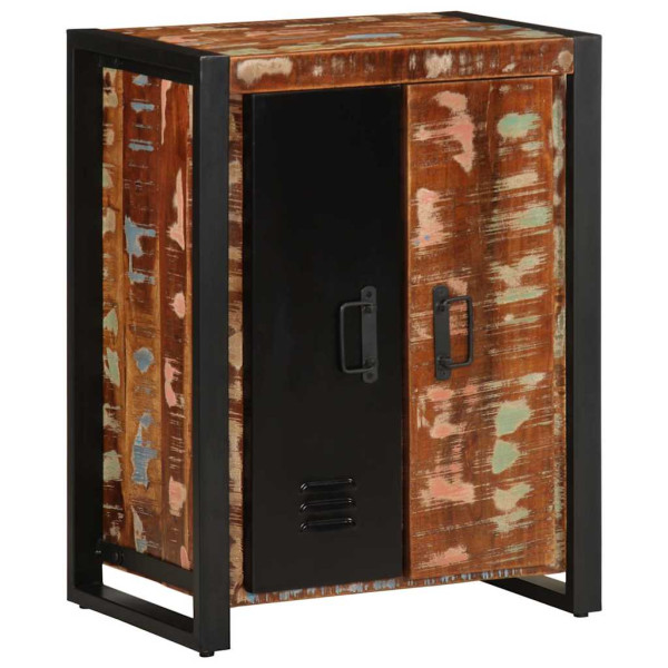 Aparador madera maciza reciclada multicolor 55x35x70 cm D